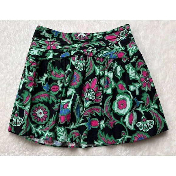 NWT Zara Multicolored Floral Print Linen Blend High Waisted A-Line Mini Skirt - Picture 10 of 15